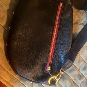 Hammitt Large Charles Black Crossbody Bag with Red Accents. like new condition..